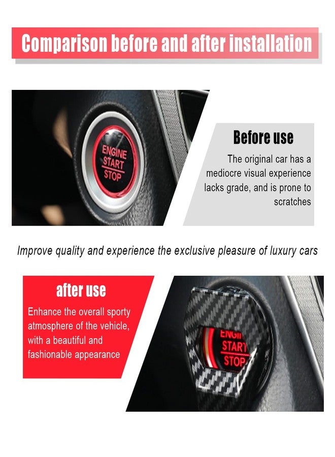 GLSOWEE Car Engine Start/Stop Button Cover, Zinc Alloy Car Push Button Start Cover Car Power Control Trim, Universal Key Ignition Switch Protective Cover for Cars, SUVs (Carbon Fiber) - Image 5